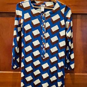 DVF Alama silk geometric print dress.